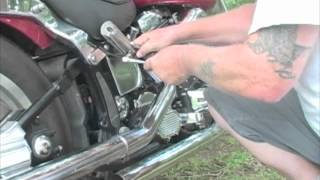 How To Relocate Rear Pegs On Harley Softtail Full Length Version [upl. by Rafa]