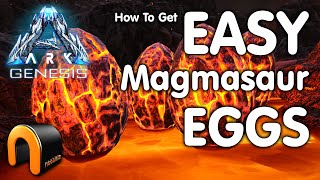 ARK GENESIS Best Way To Steal EASY Magmasaur EGGS [upl. by Hillier]