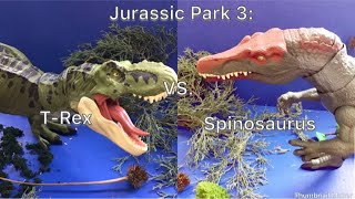 Jurassic Park 3 Tyrannosaurus Rex VS Spinosaurus Scene Stopmotion [upl. by Ailec]