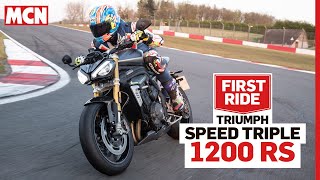 Is Triumphs new 2021 Speed Triple 1200 RS a step too far  MCN First Ride [upl. by Shanleigh]