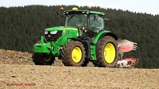 Ploughing with John Deere 6145R  Marking Out the Headland [upl. by Anikram]