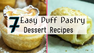 7 Easy Puff Pastry Dessert Recipes [upl. by Ayarahs450]