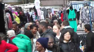 Standing at Petticoat Lane Sunday Market Gherkin Building in background  4th December 2011 [upl. by Joanne]