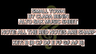 SMALL TOWN by CLARA BENIN ALTO SAX MUSIC SHEET [upl. by Verras]