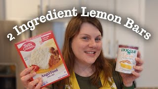 Easy 2 INGREDIENT LEMON BARS using cake mix [upl. by Vins]