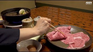 Highend Sukiyaki in Tokyo  Wagyu Beef in Japan [upl. by Aved]