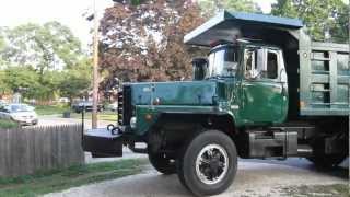 1987 Mack DM886SX Cold Start and Drive [upl. by Airottiv]