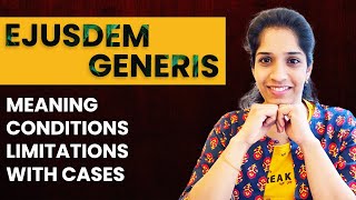 Ejusdem Generis  Meaning Conditions Cases amp Limitations  Interpretation of Statutes  In Hindi [upl. by Anaer723]