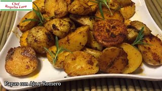 PAPAS AL HORNO CON AJO Y ROMERO DELICIOSA RECETA [upl. by Ann325]