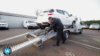 How to load a vehicle transporter recovery truck for self drive hire Wallis Rentals [upl. by Ynogoham429]