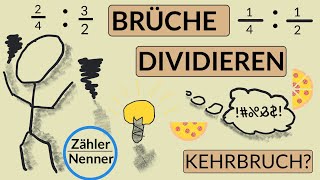 5 Brüche dividieren  mit dem Kehrbruch multiplizieren  Bruchrechnen erklärt [upl. by Brantley]