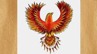 How to Draw a Phoenix I Phoenix Bird Drawing Tutorial [upl. by Lliw10]