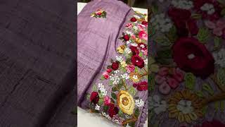 Pure Tussar silk sarees with French knot work puretussersaree sarresale sareeusa designersarees [upl. by Janina]