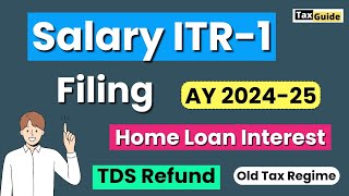 Income Tax Return ITR1 filing  ITR 1 online filing process AY 202425  ITR filing for Salaried [upl. by Genia]