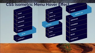 How to Make CSS Isometric Menu Hover Effects [upl. by Oesile]