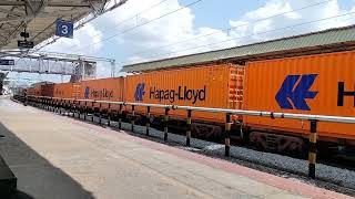 Hapag Lloyd Goods Train Departing from BANGARAPET JN WAG9HC Green Electric indianrailways railway [upl. by Ecyob]