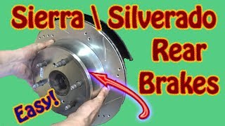 How to Replace Rear Brake Pads and Rotors On a GMC Sierra \ Chevy Silverado Power Stop Installation [upl. by Noirret283]