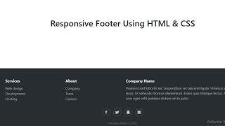 Responsive Footer using HTML CSS [upl. by Ahsined909]