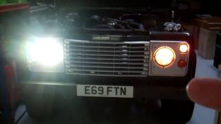 Land Rover Defender LED headlight demonstration [upl. by Aileda]