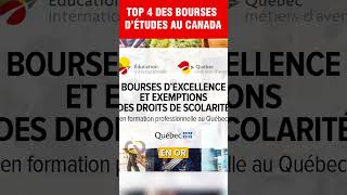 Top 4 des bourses détudes entièrement financées au Canada [upl. by Neret]