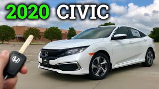 2020 Civic LX Review amp Drive  Base Model Honda Civic [upl. by Perkin]