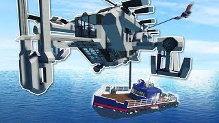 SKYCRANE HELICOPTER RESCUE  Stormworks Multiplayer Gameplay  Sinking Ship Survival [upl. by Gunas]