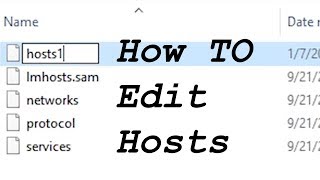 How to Edit Hosts File Windows 10 Adding Text entries Saving As Host [upl. by Frantz]