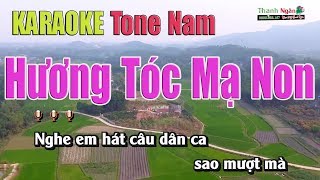 Hương Tóc Mạ Non Karaoke  Tone Nam  Nhạc Sống Thanh Ngân [upl. by Wilkinson958]