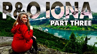 PampO IONA Norwegian Fjords Cruise  Olden Tips Hauren Viewpoint Hike 710 Club Review amp Ship Tips [upl. by Karab]