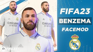 FIFA 23 Karim Benzema Face For FIFA 22 PC [upl. by Ahsined]