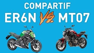 YAMAHA MT07 vs ER6N KAWASAKI  Motos A2  Race [upl. by Ayiram]