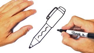 How to draw a Pen for kids  Pen Easy Draw Tutorial [upl. by Eledoya777]