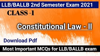 Constitutional law  II Most important MCQs for LLBBALLB 2nd semester  class 1 Kritika BALLB [upl. by Atinev]