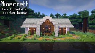 Minecraft How to build a Survival House  Using diorite  Easy Starter House Tutorial [upl. by Eninaej189]