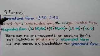 5th Grade Math 12 Place Value of Whole Numbers Standard Form Word Form Expanded Form [upl. by Wichern]