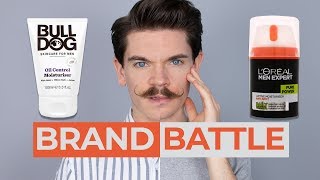 Bulldog Skincare Oil Control Moisturiser vs LOréal Men Expert Pure Power  Brand Battle [upl. by Sueahccaz]