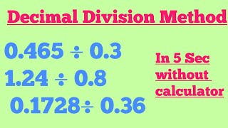 Divide decimal number part 2 decimal division method [upl. by Anelak92]