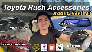 CAR ACCESSORIES HAUL AND REVIEW FOR TOYOTA RUSH 2021 Dashcam Matting amp More  Team DC ♥ [upl. by Acirahs]