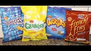 England Eatables 29 Walkers Squares Quavers Wotsits amp Worcester Sauce French Fries [upl. by Sivaj546]