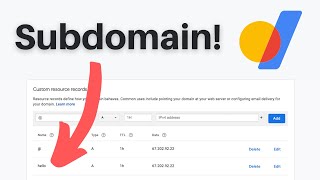 How to Create a Subdomain in Google Domains simple example [upl. by Oinegue7]