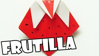 Como hacer una FRUTILLA DE PAPEL origami facil  ORIGAMI STRAWBERRY EASY AND SIMPLE [upl. by Attesor]