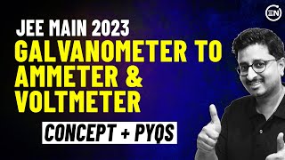 Galvanometer to Ammeter amp Voltmeter  Concept  PYQs  JEE Main 2024  Current Electricity  Eduniti [upl. by Tatiana]