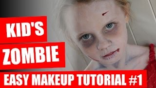 Halloween Makeup Tutorial  Kids Zombie Makeup [upl. by Dorcia]