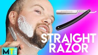 Men Try Shaving with a Straight Razor for the First Time [upl. by Llevart]