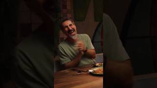 Serj Tankian eating BANANA TERRACOTTA PIE for the first time ever [upl. by Aicire]