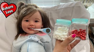 Reborn toddler Sick Routine and DIY Doll Medicine [upl. by Bosch]