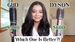 New GHD Duet Blowdry VS Dyson Airwrap Large Round Brush on Curly Hair 😱 Which One Is BETTER [upl. by Nois897]