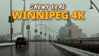 Winnipeg 4K  Snowy Road in March  Manitoba Canada [upl. by Boy]