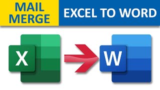 Mail Merge EXCEL To WORD [upl. by Nalloh]