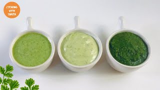 3 ways to Make Green Chutney❤️  Restaurant Style Coriander Chutney❤️ [upl. by Orlena]